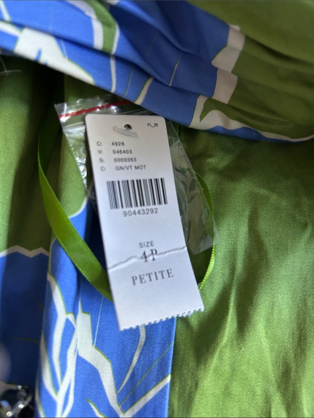 Anthropologie Green Maxi Dress with Blue Floral Motif NWT 4P - Picture 2 of 4